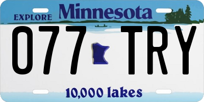 MN license plate 077TRY