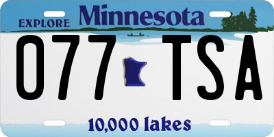 MN license plate 077TSA