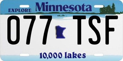 MN license plate 077TSF
