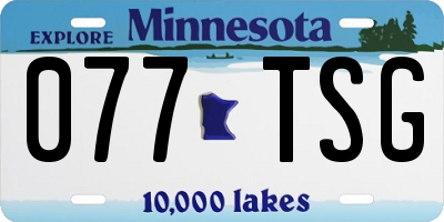 MN license plate 077TSG
