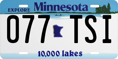 MN license plate 077TSI