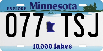 MN license plate 077TSJ