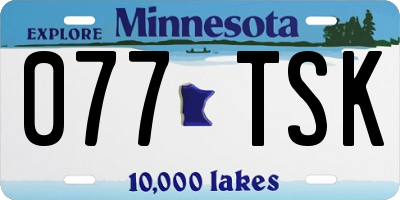 MN license plate 077TSK