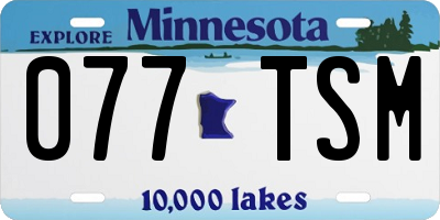 MN license plate 077TSM