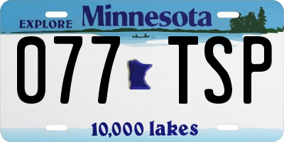 MN license plate 077TSP