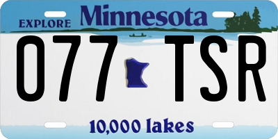 MN license plate 077TSR