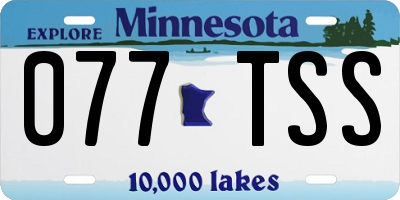 MN license plate 077TSS