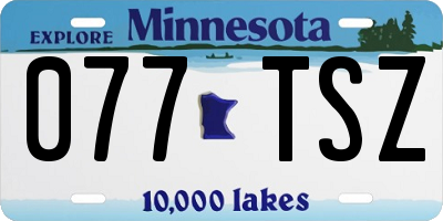 MN license plate 077TSZ