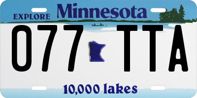 MN license plate 077TTA