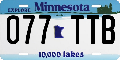 MN license plate 077TTB