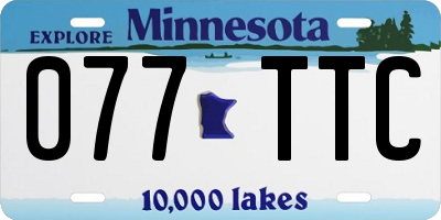 MN license plate 077TTC