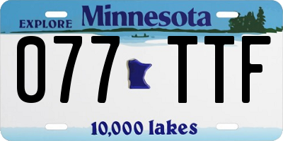 MN license plate 077TTF