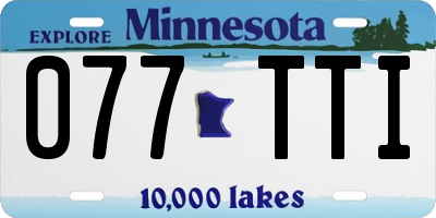 MN license plate 077TTI