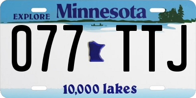 MN license plate 077TTJ