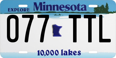 MN license plate 077TTL