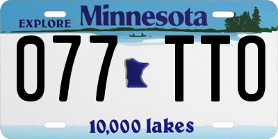 MN license plate 077TTO