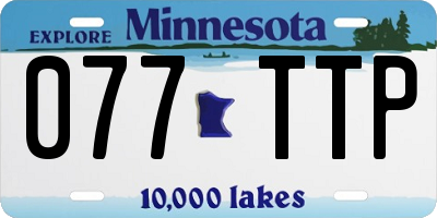 MN license plate 077TTP