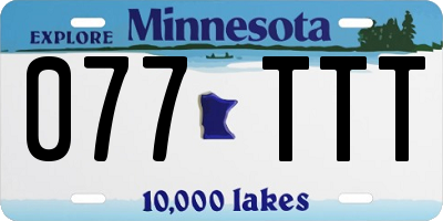 MN license plate 077TTT