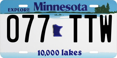 MN license plate 077TTW