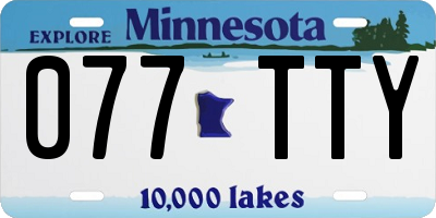 MN license plate 077TTY