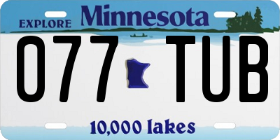 MN license plate 077TUB