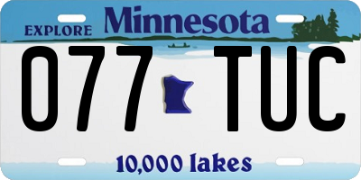 MN license plate 077TUC