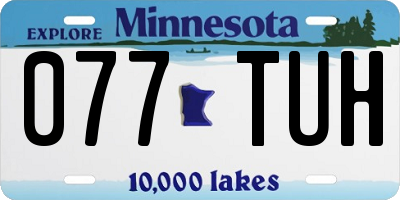 MN license plate 077TUH