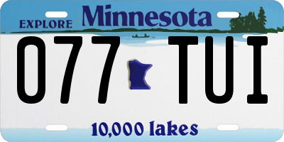 MN license plate 077TUI
