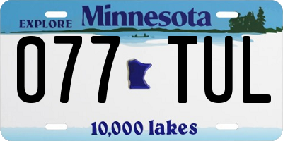 MN license plate 077TUL
