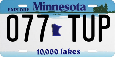 MN license plate 077TUP