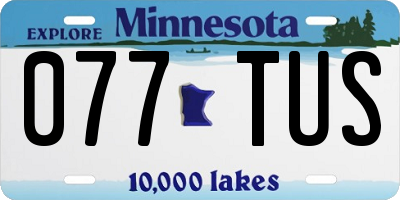 MN license plate 077TUS