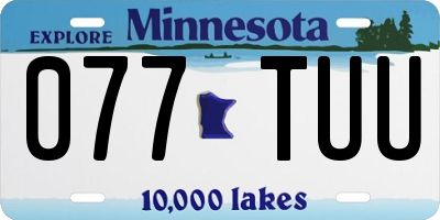 MN license plate 077TUU