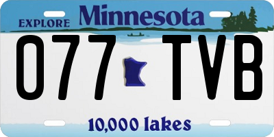 MN license plate 077TVB