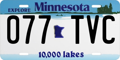 MN license plate 077TVC