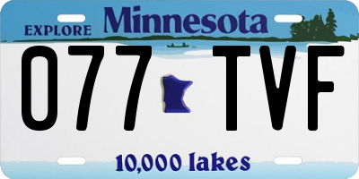 MN license plate 077TVF