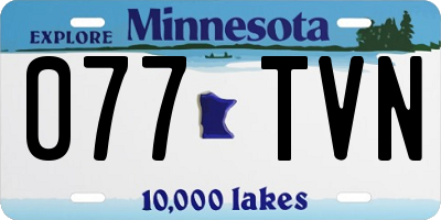 MN license plate 077TVN