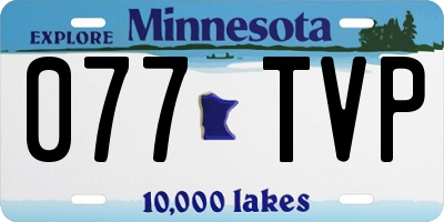 MN license plate 077TVP