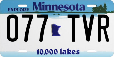 MN license plate 077TVR
