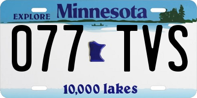 MN license plate 077TVS