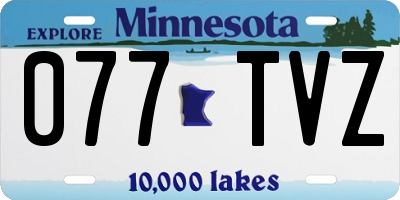 MN license plate 077TVZ