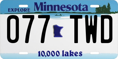 MN license plate 077TWD