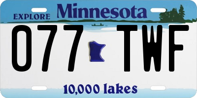 MN license plate 077TWF