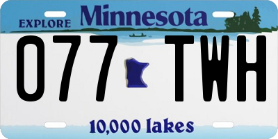 MN license plate 077TWH