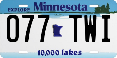 MN license plate 077TWI