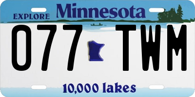 MN license plate 077TWM