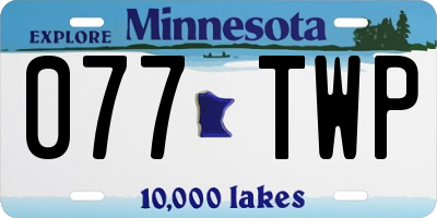 MN license plate 077TWP