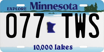 MN license plate 077TWS