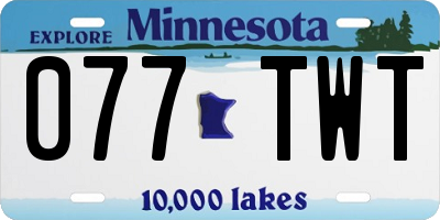 MN license plate 077TWT