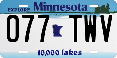 MN license plate 077TWV