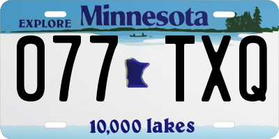 MN license plate 077TXQ